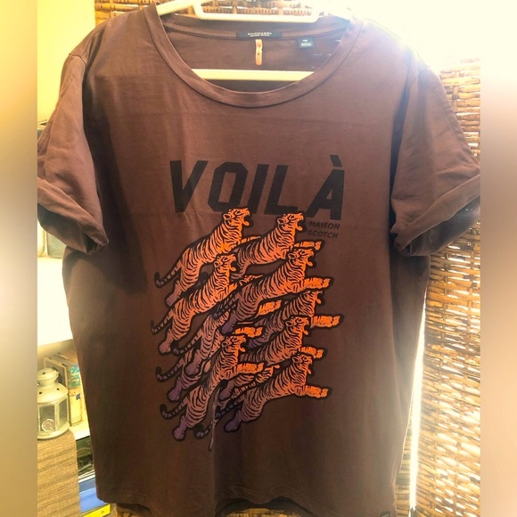 Scotch & Soda Tops - 😎 SCOTCH & SODA BROWN TIGER PRINT TEE! 🤩